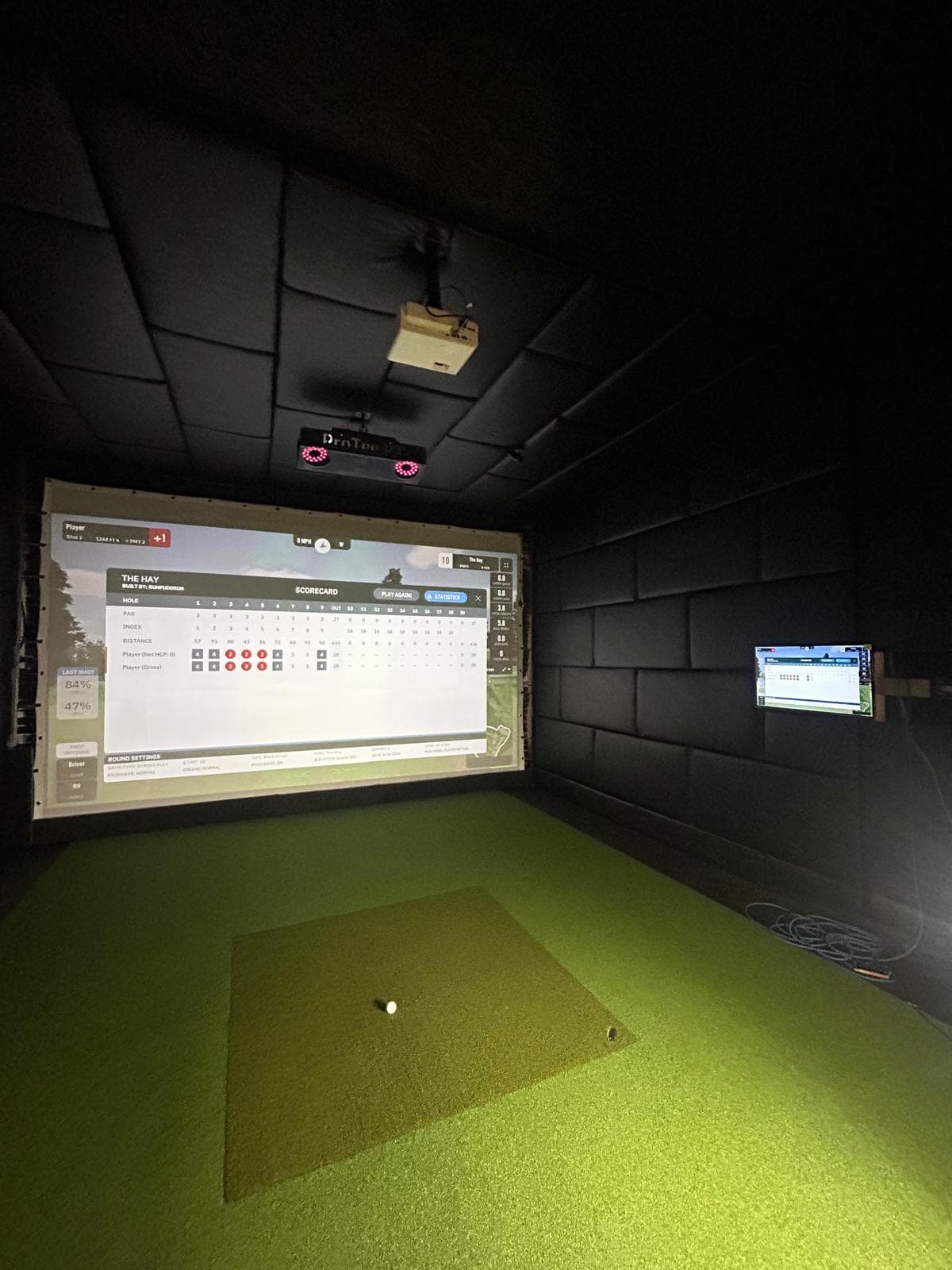 Simulator bay mid-swing